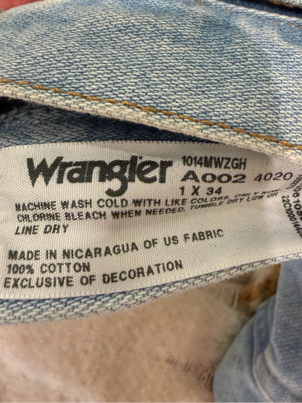 Wrangler Women's Light Wash Slim Fit Cowboy Cut Jeans Size 1 x 34 - Picture 9 of 10